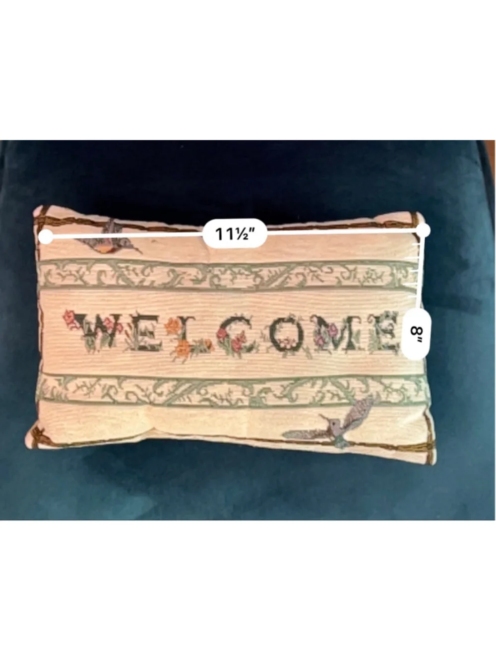 VTG Welcome Accent Pillow One Size Beige Green